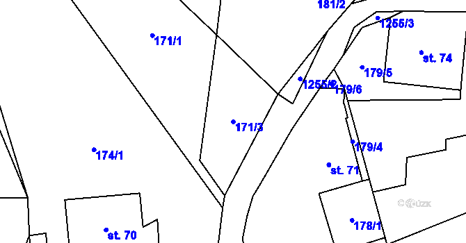 Parcela st. 171/3 v KÚ Lichkov, Katastrální mapa