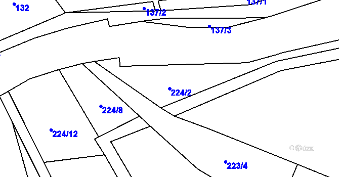 Parcela st. 224/2 v KÚ Lichkov, Katastrální mapa