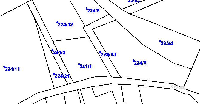 Parcela st. 224/13 v KÚ Lichkov, Katastrální mapa