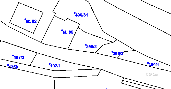 Parcela st. 399/3 v KÚ Lichkov, Katastrální mapa