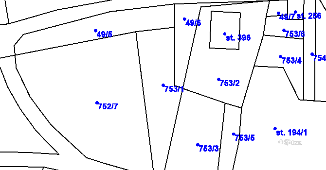 Parcela st. 753/1 v KÚ Lichkov, Katastrální mapa