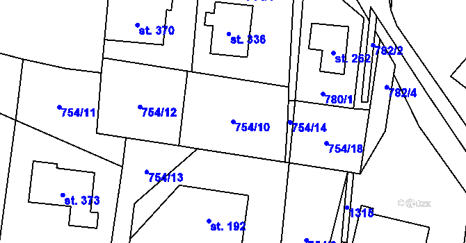 Parcela st. 754/10 v KÚ Lichkov, Katastrální mapa