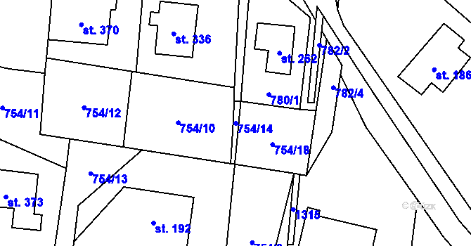 Parcela st. 754/14 v KÚ Lichkov, Katastrální mapa