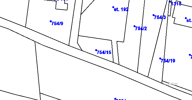 Parcela st. 754/15 v KÚ Lichkov, Katastrální mapa