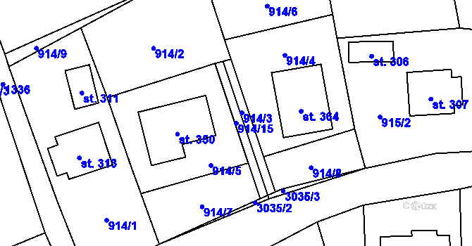Parcela st. 914/15 v KÚ Lichkov, Katastrální mapa