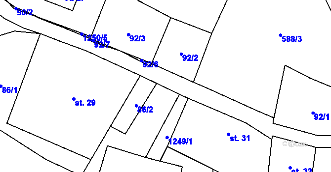 Parcela st. 98/2 v KÚ Lichkov, Katastrální mapa