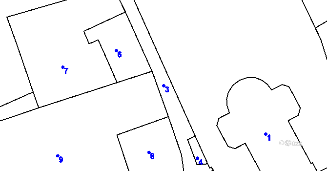 Parcela st. 3 v KÚ Lichnov u Bruntálu, Katastrální mapa