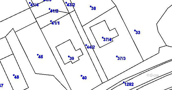 Parcela st. 44/2 v KÚ Lichnov u Bruntálu, Katastrální mapa