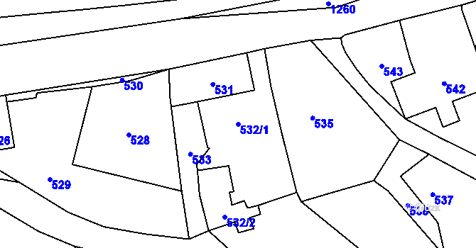 Parcela st. 532/1 v KÚ Lichnov u Bruntálu, Katastrální mapa