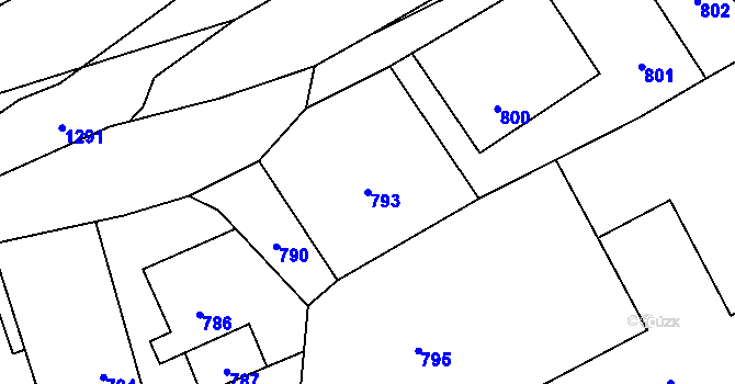 Parcela st. 793 v KÚ Lichnov u Bruntálu, Katastrální mapa
