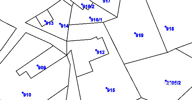 Parcela st. 912 v KÚ Lichnov u Bruntálu, Katastrální mapa
