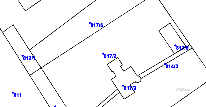 Parcela st. 817/2 v KÚ Lichnov u Bruntálu, Katastrální mapa