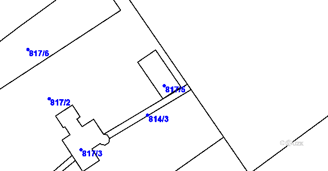 Parcela st. 817/5 v KÚ Lichnov u Bruntálu, Katastrální mapa