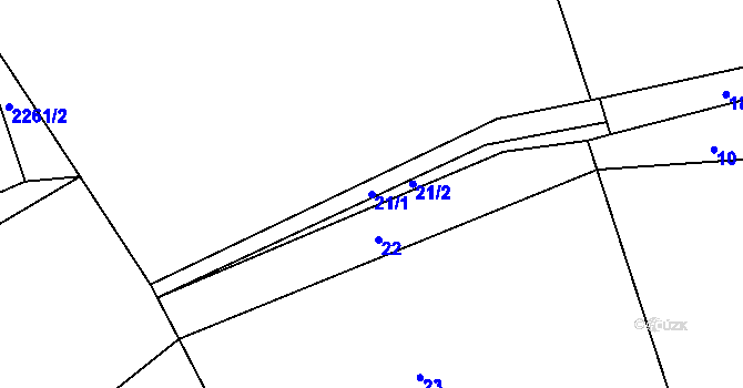 Parcela st. 21/1 v KÚ Lichnov u Bruntálu, Katastrální mapa