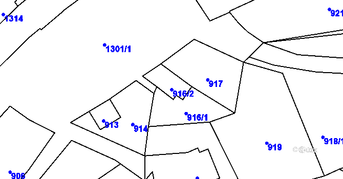 Parcela st. 916/2 v KÚ Lichnov u Bruntálu, Katastrální mapa