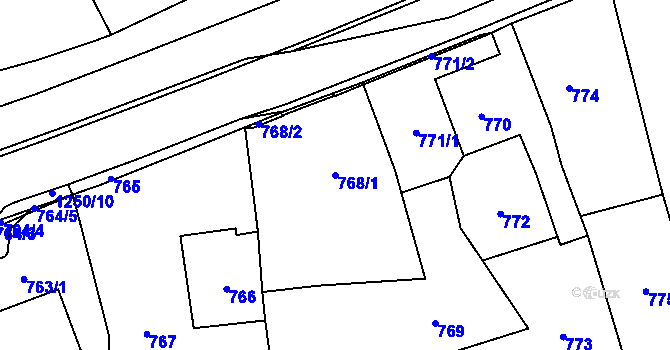 Parcela st. 768/1 v KÚ Lichnov u Bruntálu, Katastrální mapa