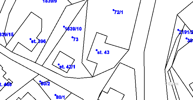 Parcela st. 43 v KÚ Lichnov u Nového Jičína, Katastrální mapa