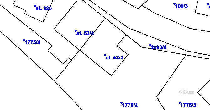 Parcela st. 53/3 v KÚ Lichnov u Nového Jičína, Katastrální mapa