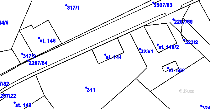 Parcela st. 144 v KÚ Lichnov u Nového Jičína, Katastrální mapa