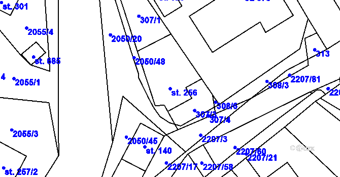 Parcela st. 256 v KÚ Lichnov u Nového Jičína, Katastrální mapa