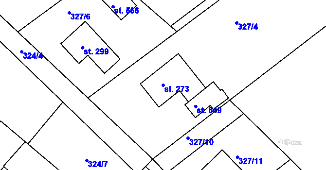 Parcela st. 273 v KÚ Lichnov u Nového Jičína, Katastrální mapa