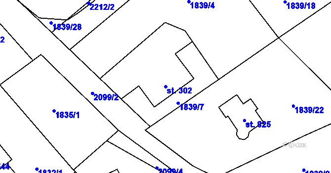 Parcela st. 302 v KÚ Lichnov u Nového Jičína, Katastrální mapa