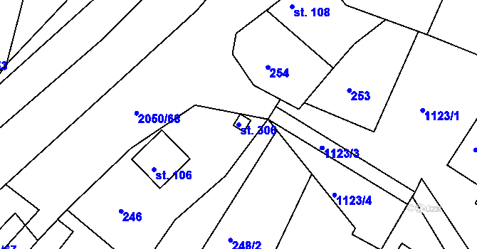 Parcela st. 306 v KÚ Lichnov u Nového Jičína, Katastrální mapa