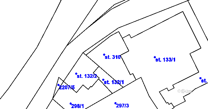 Parcela st. 310 v KÚ Lichnov u Nového Jičína, Katastrální mapa