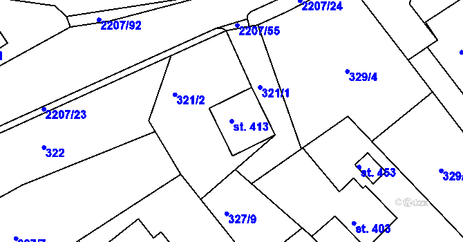 Parcela st. 413 v KÚ Lichnov u Nového Jičína, Katastrální mapa