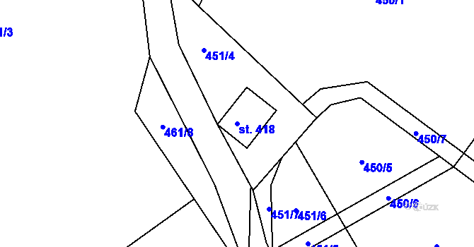 Parcela st. 418 v KÚ Lichnov u Nového Jičína, Katastrální mapa