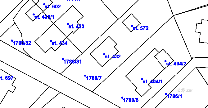 Parcela st. 432 v KÚ Lichnov u Nového Jičína, Katastrální mapa
