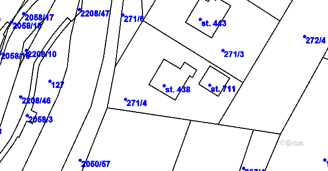 Parcela st. 438 v KÚ Lichnov u Nového Jičína, Katastrální mapa