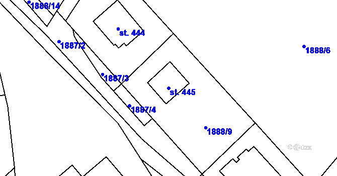 Parcela st. 445 v KÚ Lichnov u Nového Jičína, Katastrální mapa
