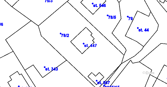 Parcela st. 447 v KÚ Lichnov u Nového Jičína, Katastrální mapa
