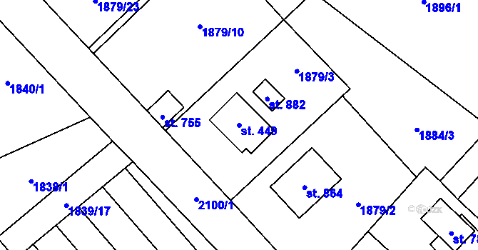 Parcela st. 449 v KÚ Lichnov u Nového Jičína, Katastrální mapa