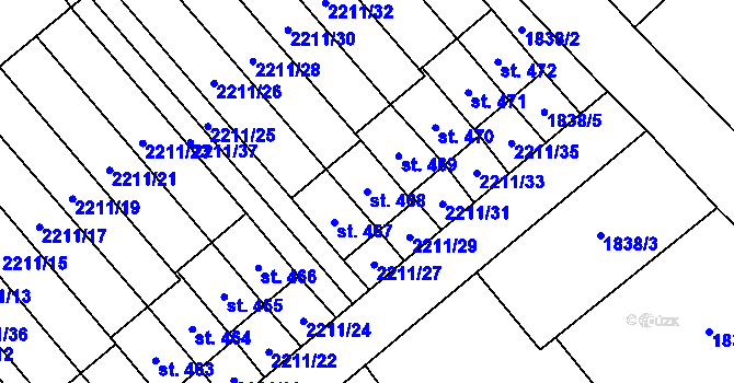 Parcela st. 468 v KÚ Lichnov u Nového Jičína, Katastrální mapa