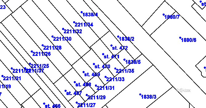Parcela st. 471 v KÚ Lichnov u Nového Jičína, Katastrální mapa
