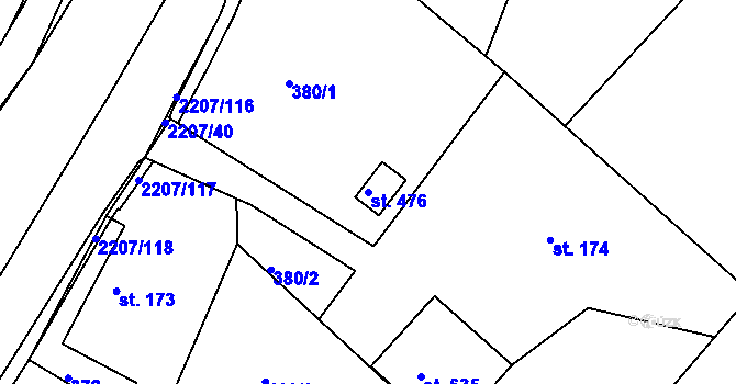 Parcela st. 476 v KÚ Lichnov u Nového Jičína, Katastrální mapa