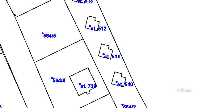 Parcela st. 511 v KÚ Lichnov u Nového Jičína, Katastrální mapa