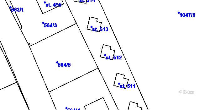 Parcela st. 512 v KÚ Lichnov u Nového Jičína, Katastrální mapa