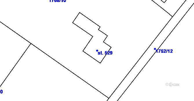 Parcela st. 529 v KÚ Lichnov u Nového Jičína, Katastrální mapa