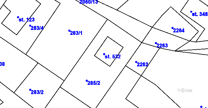 Parcela st. 532 v KÚ Lichnov u Nového Jičína, Katastrální mapa
