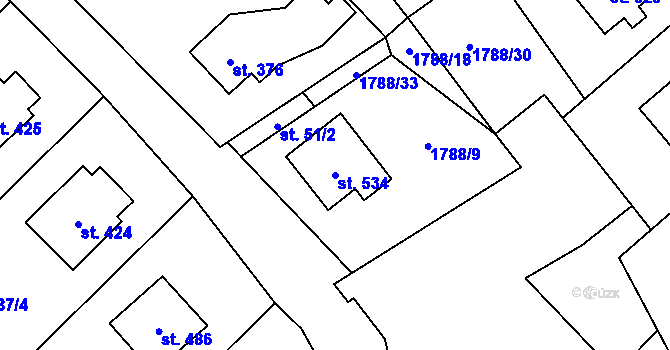 Parcela st. 534 v KÚ Lichnov u Nového Jičína, Katastrální mapa