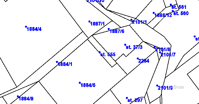 Parcela st. 555 v KÚ Lichnov u Nového Jičína, Katastrální mapa