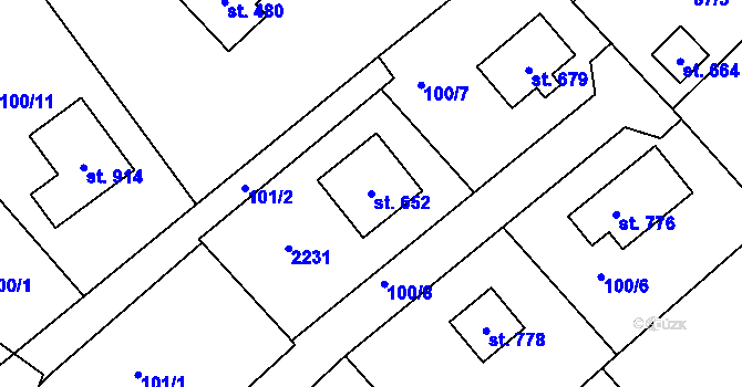 Parcela st. 652 v KÚ Lichnov u Nového Jičína, Katastrální mapa
