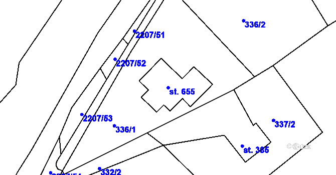 Parcela st. 655 v KÚ Lichnov u Nového Jičína, Katastrální mapa