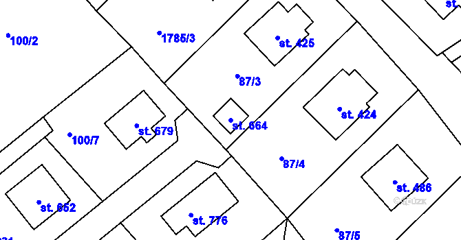 Parcela st. 664 v KÚ Lichnov u Nového Jičína, Katastrální mapa