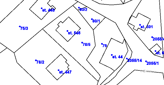 Parcela st. 78/5 v KÚ Lichnov u Nového Jičína, Katastrální mapa