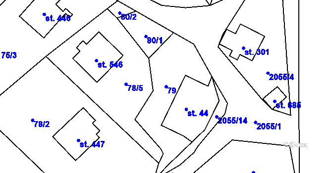 Parcela st. 79 v KÚ Lichnov u Nového Jičína, Katastrální mapa