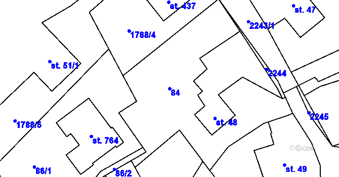 Parcela st. 84 v KÚ Lichnov u Nového Jičína, Katastrální mapa